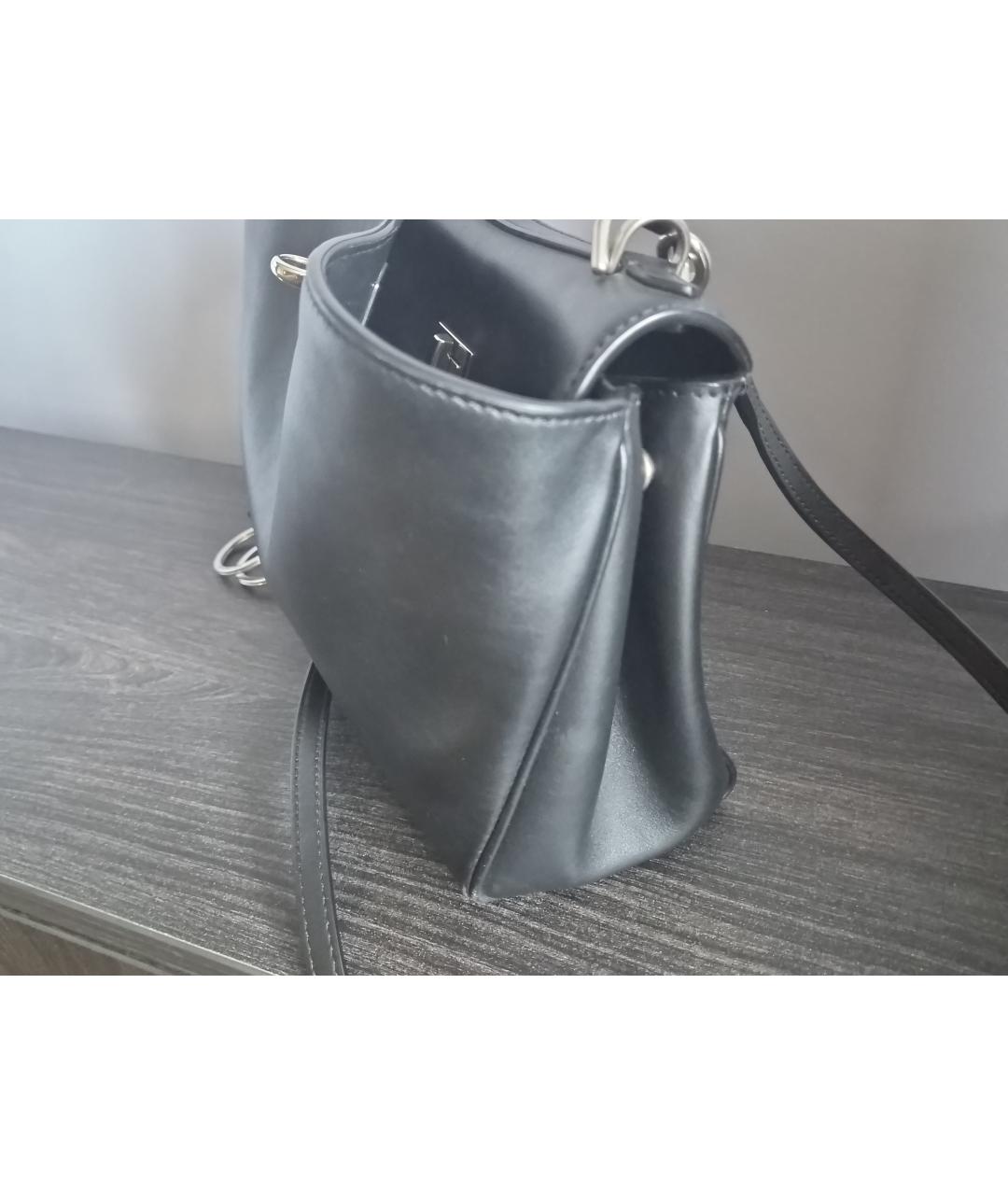 BALENCIAGA Черная кожаная сумка через плечо, фото 2