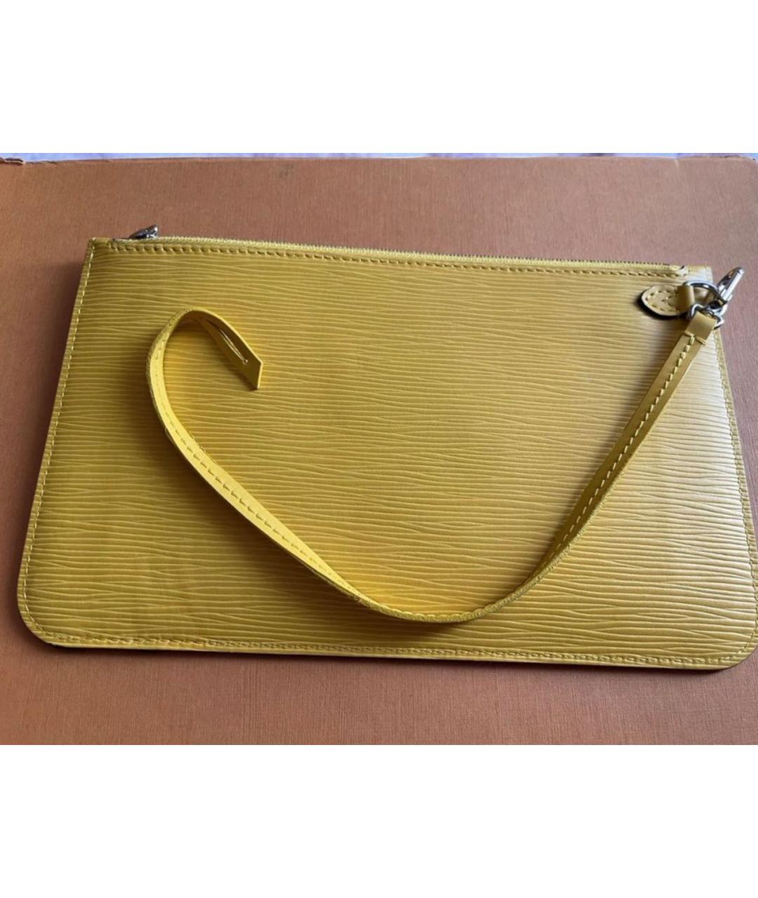 LOUIS VUITTON Желтая кожаная косметичка, фото 2