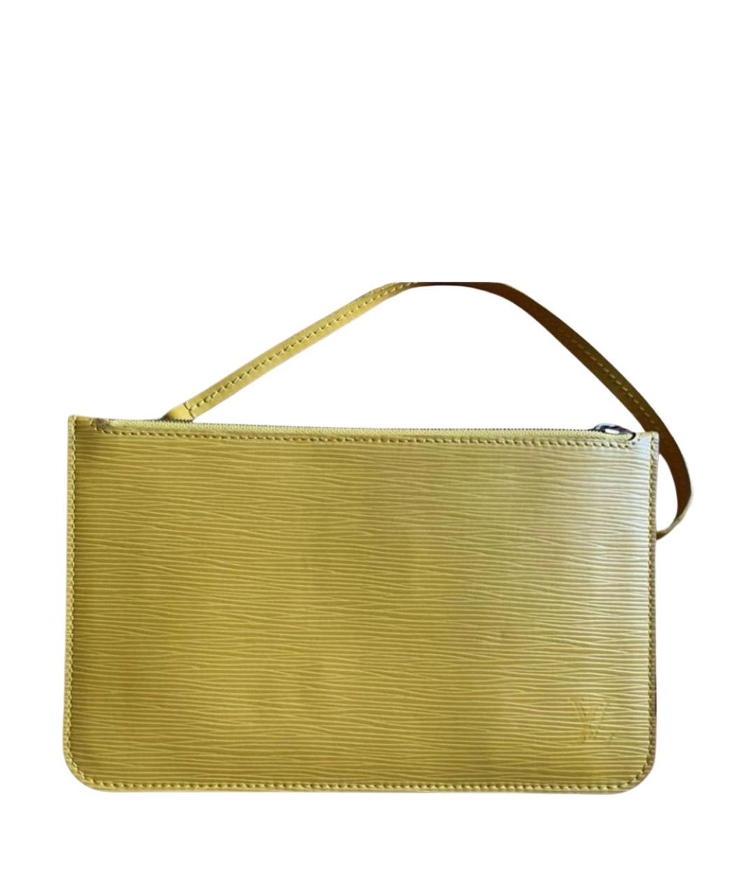 LOUIS VUITTON Желтая кожаная косметичка, фото 1