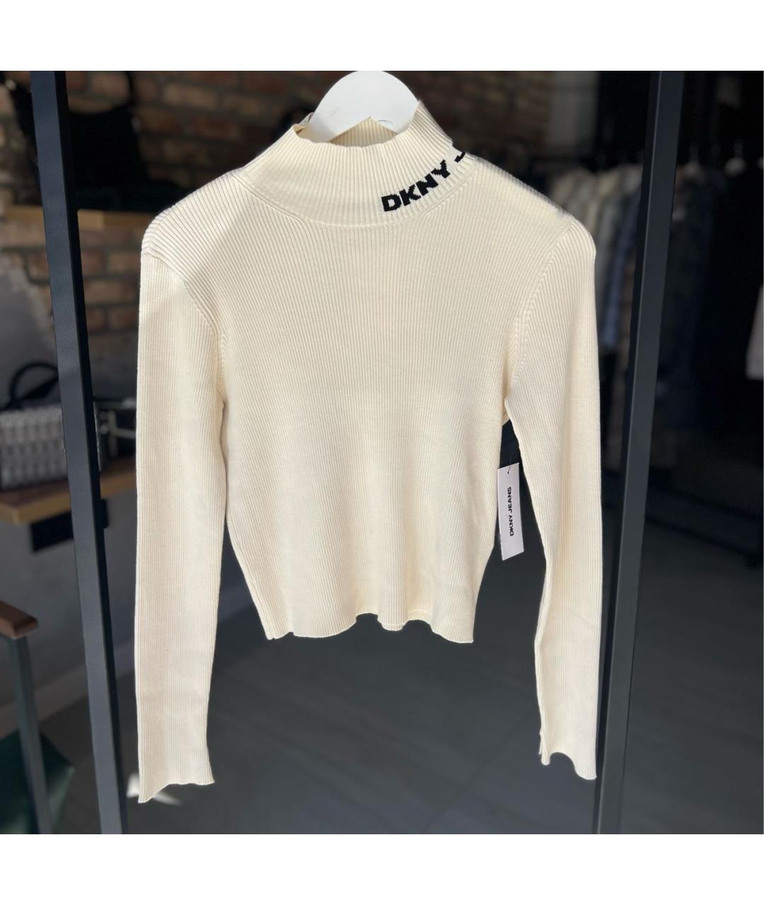 DKNY Бежевая вискозная водолазка, фото 5
