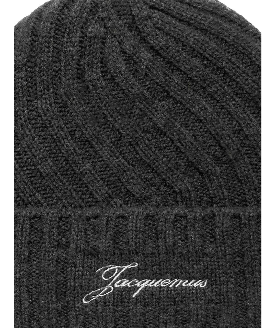 JACQUEMUS Серая кашемировая шапка, фото 4