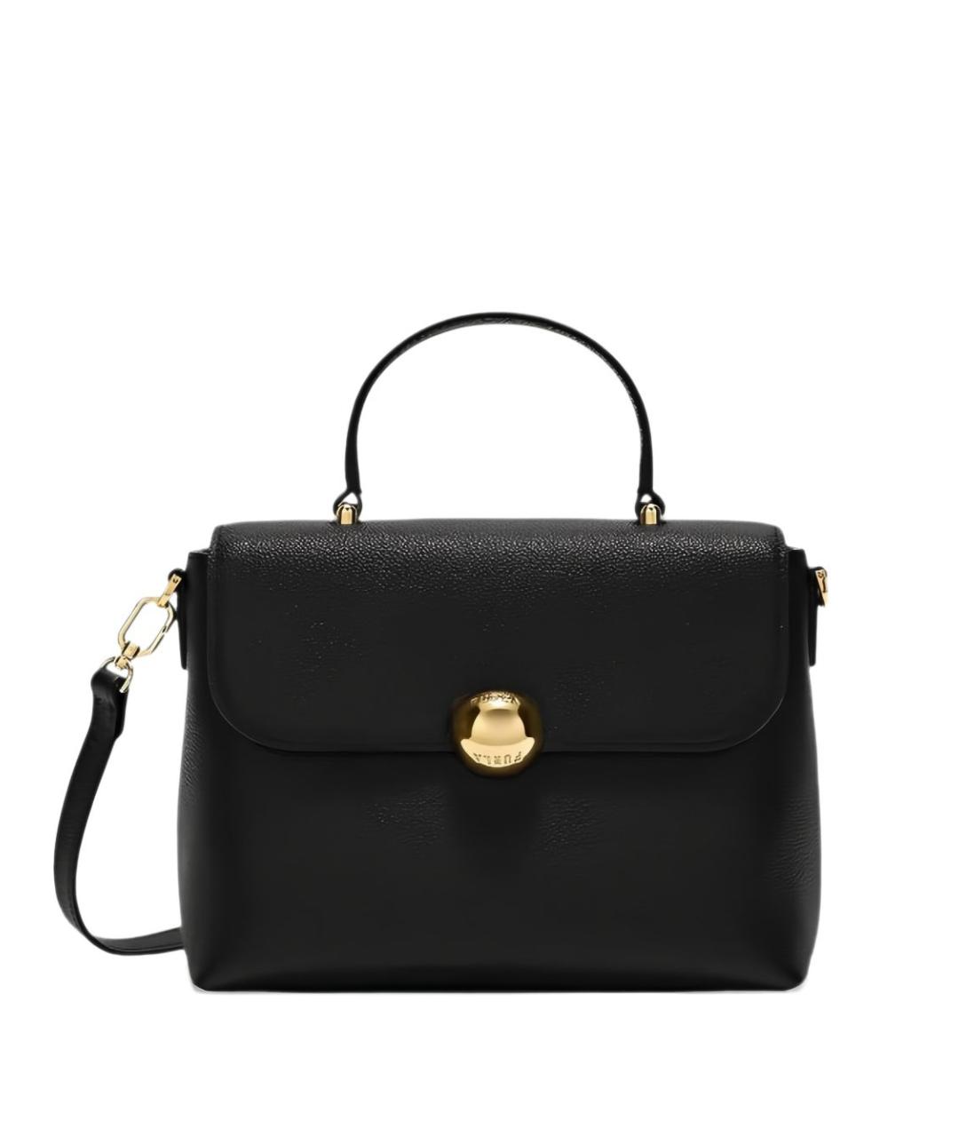 FURLA Черная кожаная сумка с короткими ручками, фото 1