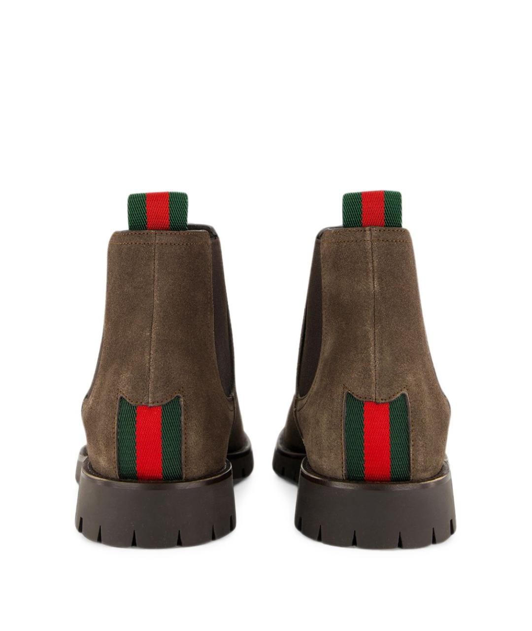 GUCCI Коричневые замшевые низкие ботинки, фото 3