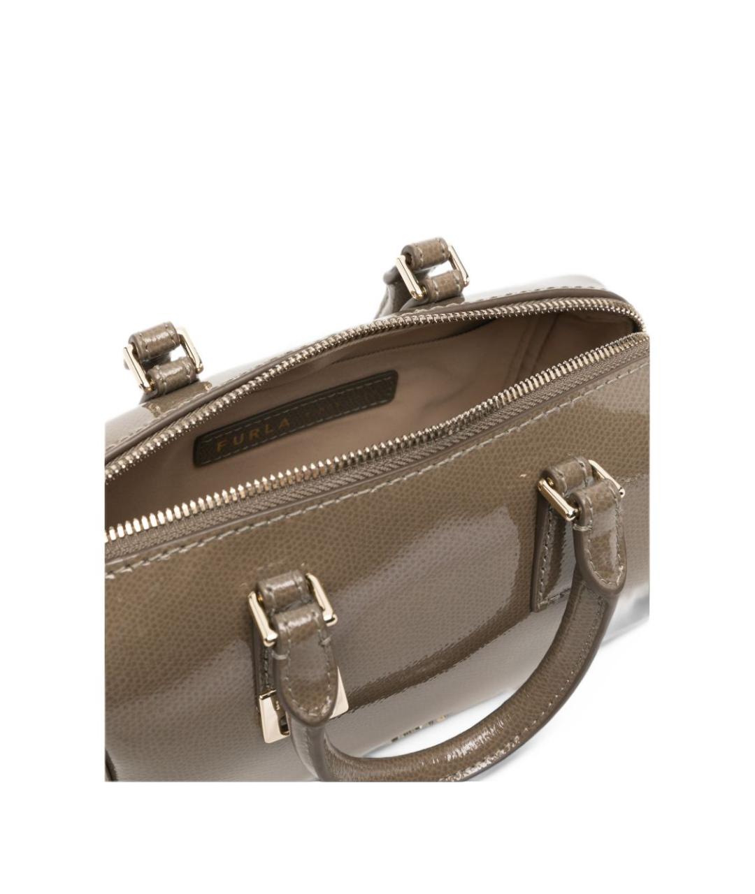 FURLA Коричневая кожаная сумка через плечо, фото 4