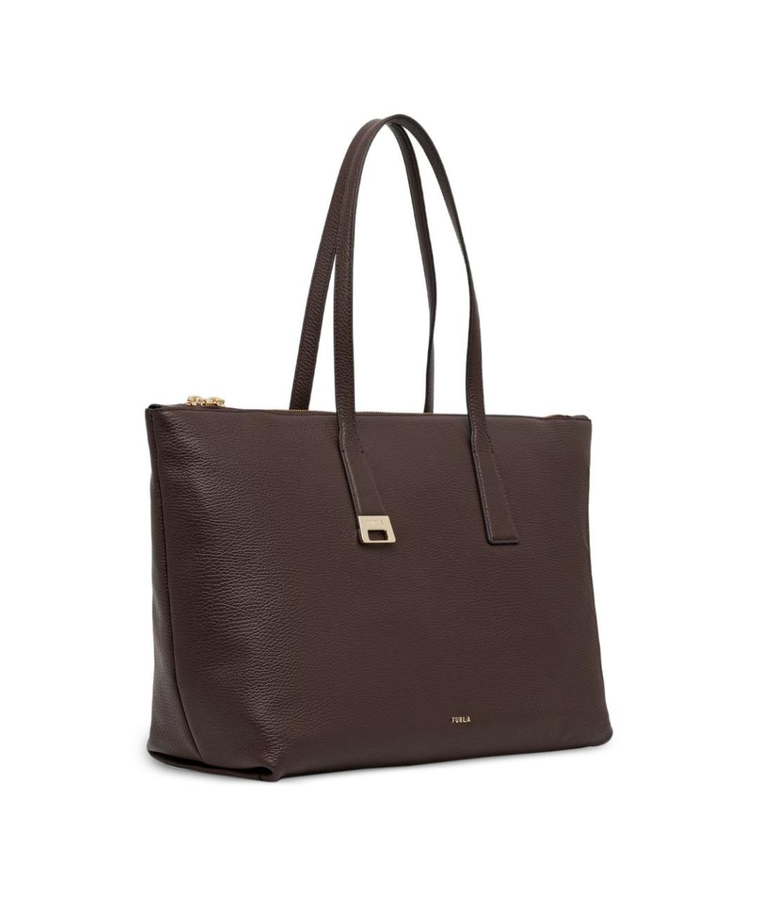 FURLA Коричневая кожаная сумка тоут, фото 5