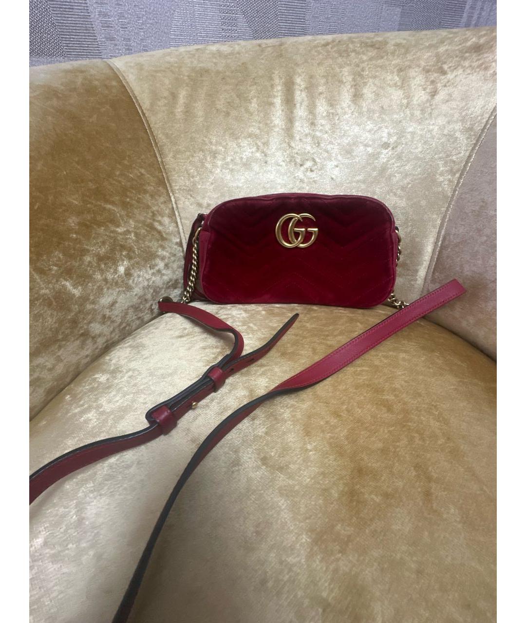 GUCCI Бордовая тканевая сумка через плечо, фото 9