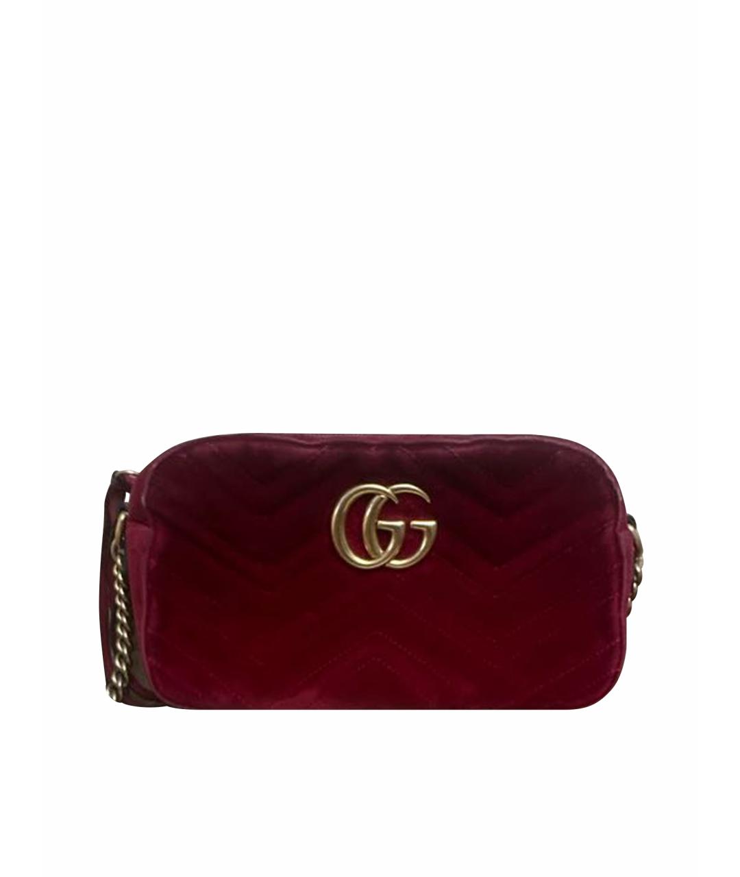 GUCCI Бордовая тканевая сумка через плечо, фото 1