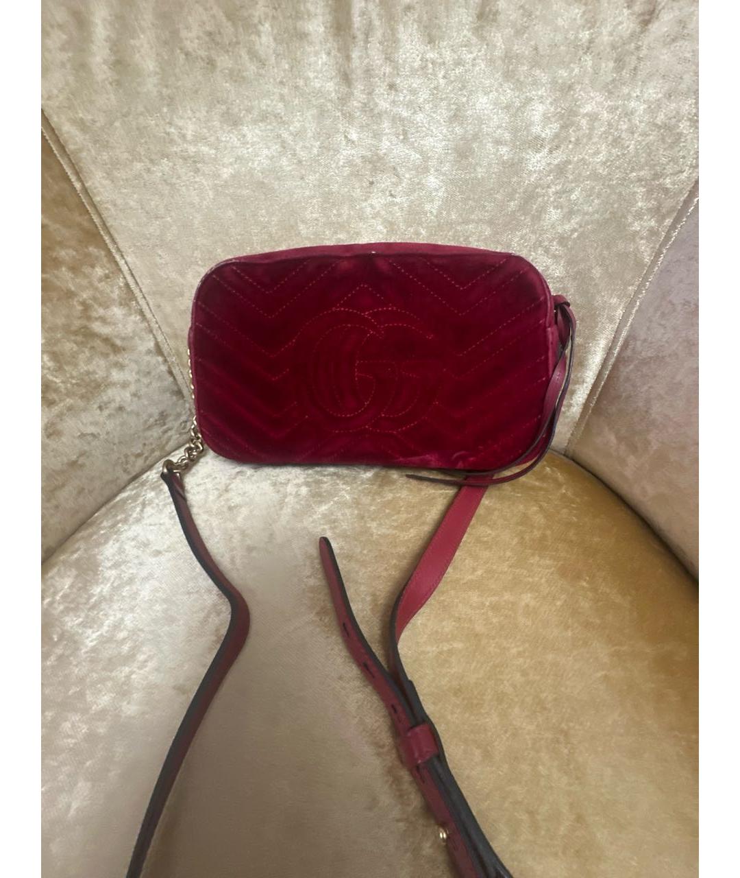 GUCCI Бордовая тканевая сумка через плечо, фото 3