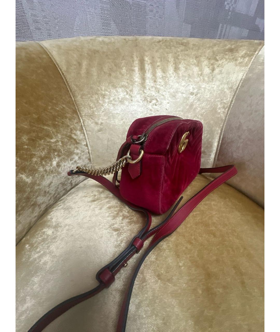GUCCI Бордовая тканевая сумка через плечо, фото 2