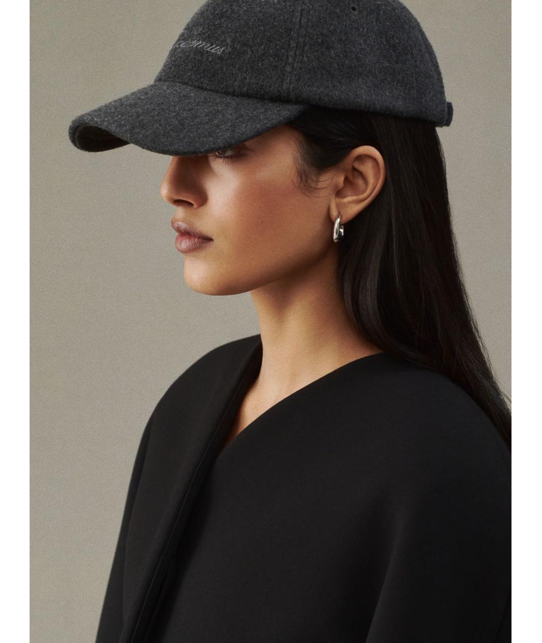 JACQUEMUS Серая шерстяная кепка, фото 2
