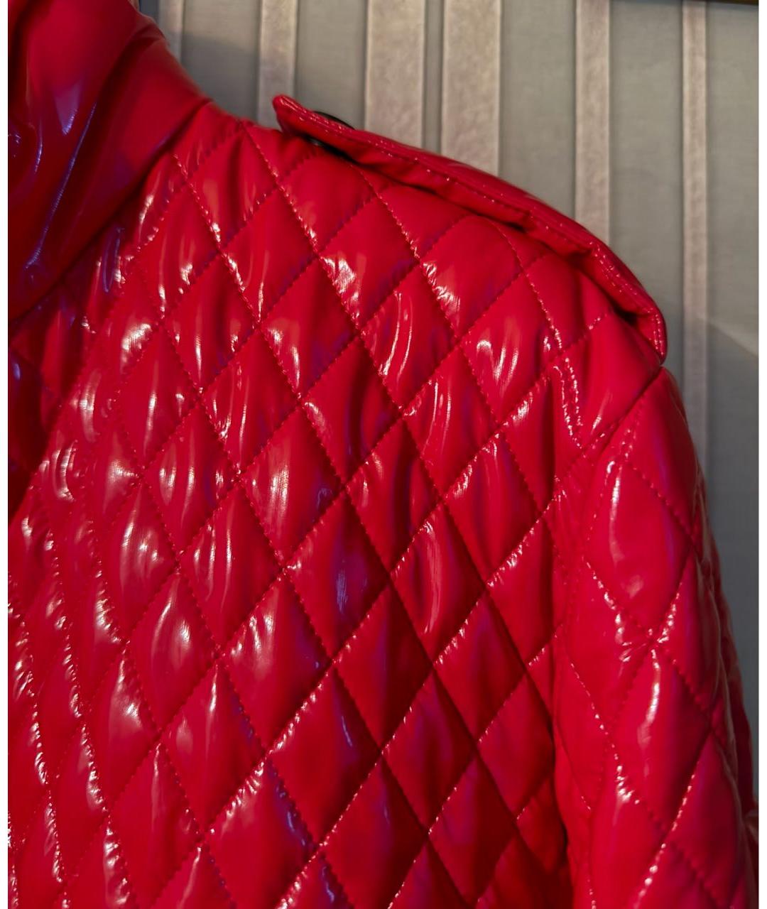 CHANEL Красная полиуретановая куртка, фото 8