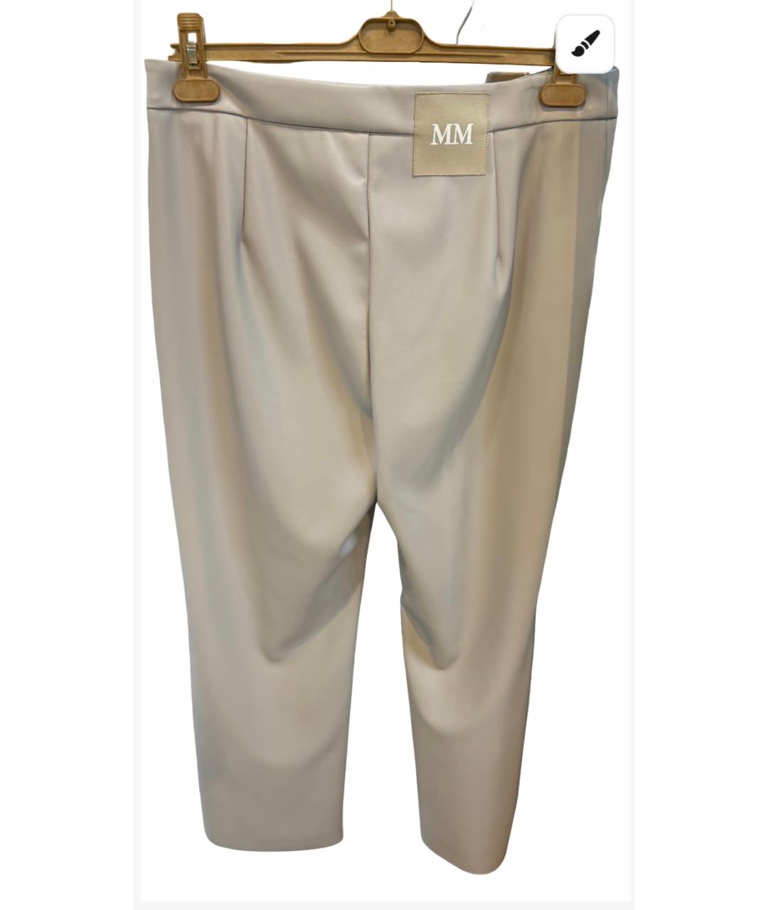 MAX MARA Бежевые полиэстеровые прямые брюки, фото 2