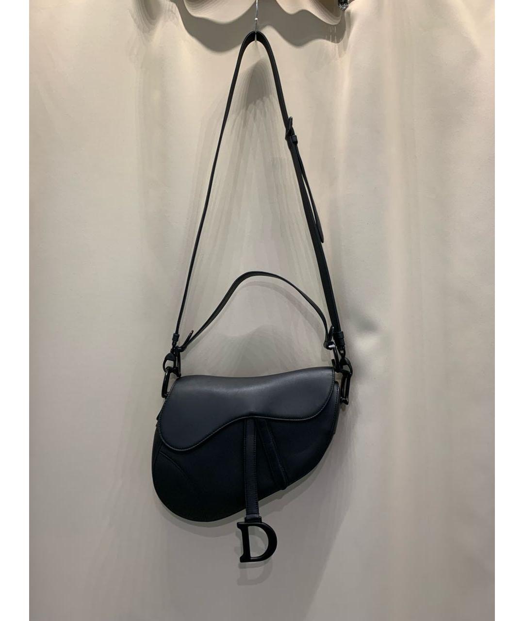 CHRISTIAN DIOR Черная кожаная сумка с короткими ручками, фото 4