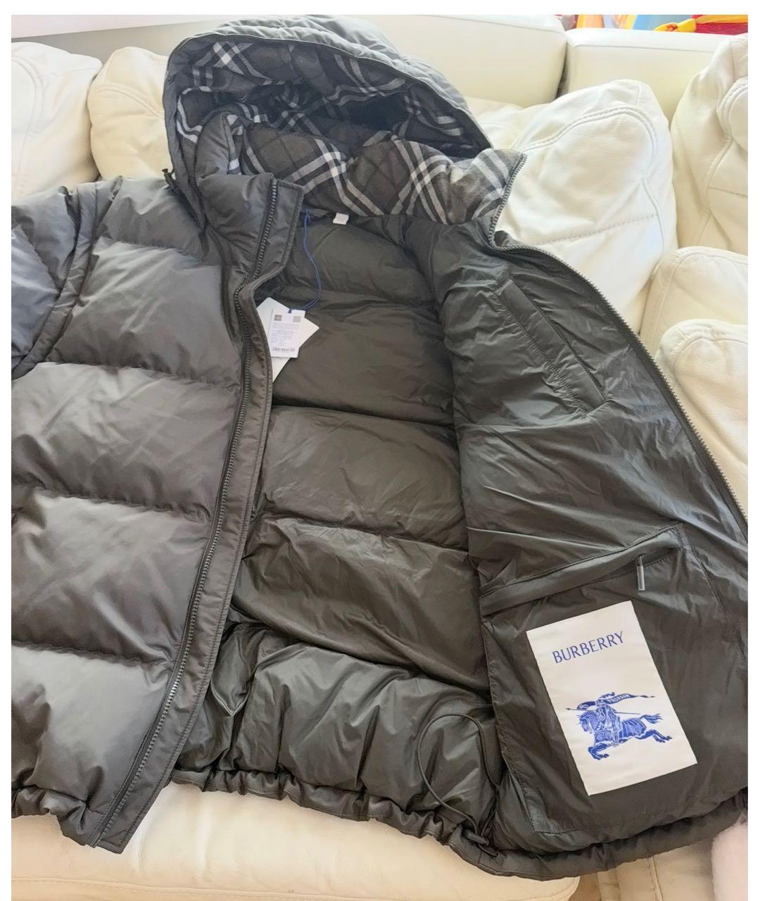 BURBERRY Хаки полиэстеровый пуховик, фото 2