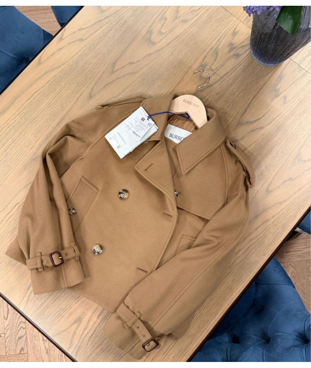 BURBERRY Бежевое кашемировое пальто, фото 2