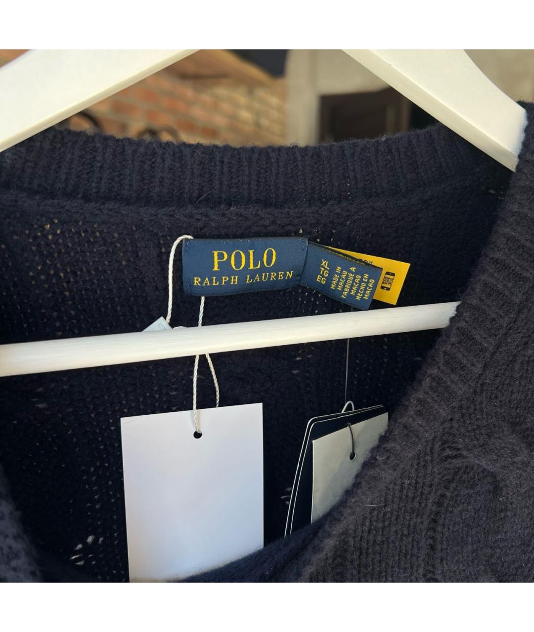 RALPH LAUREN Темно-синий шерстяной джемпер / свитер, фото 3