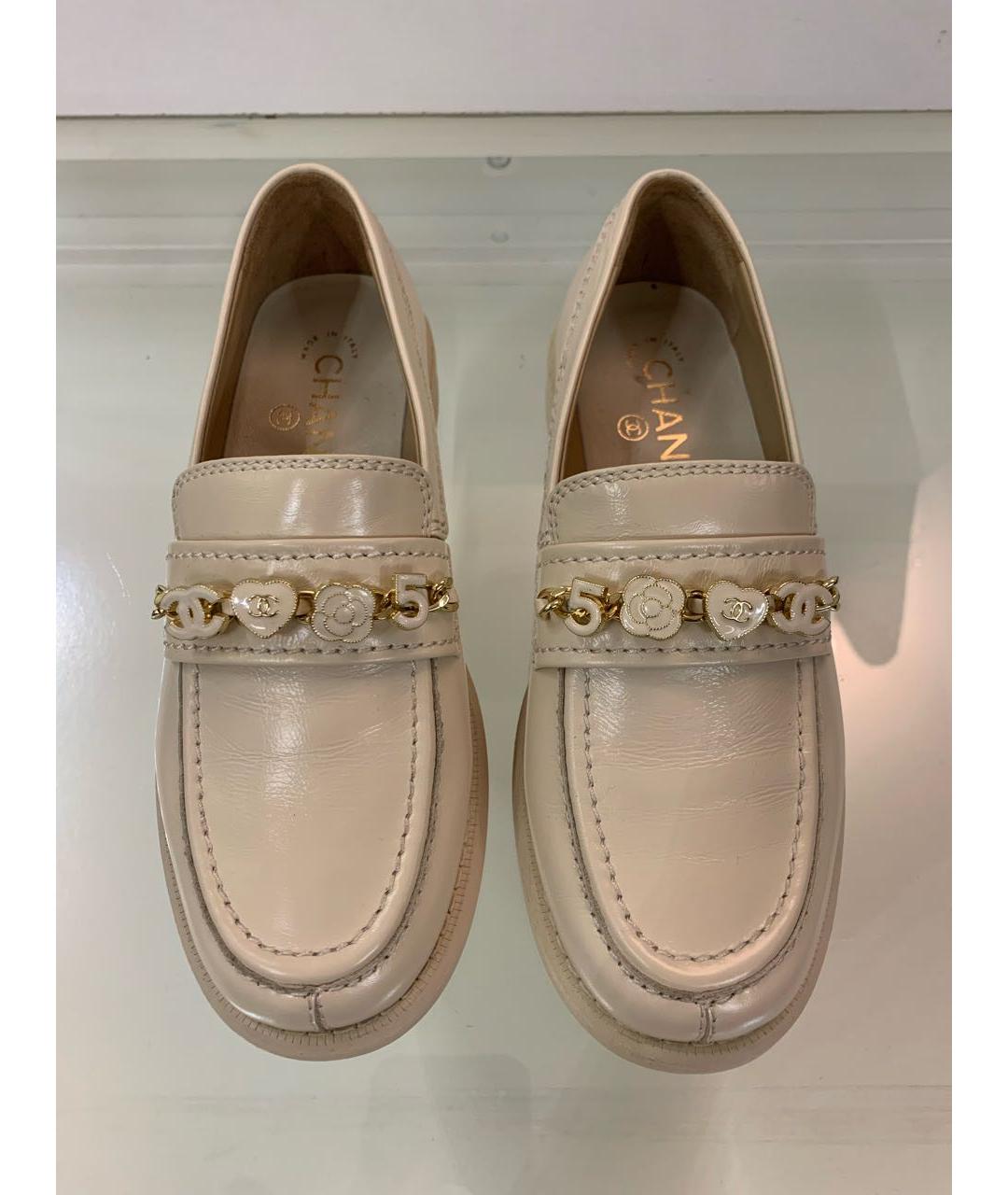 CHANEL Бежевые кожаные лоферы, фото 2