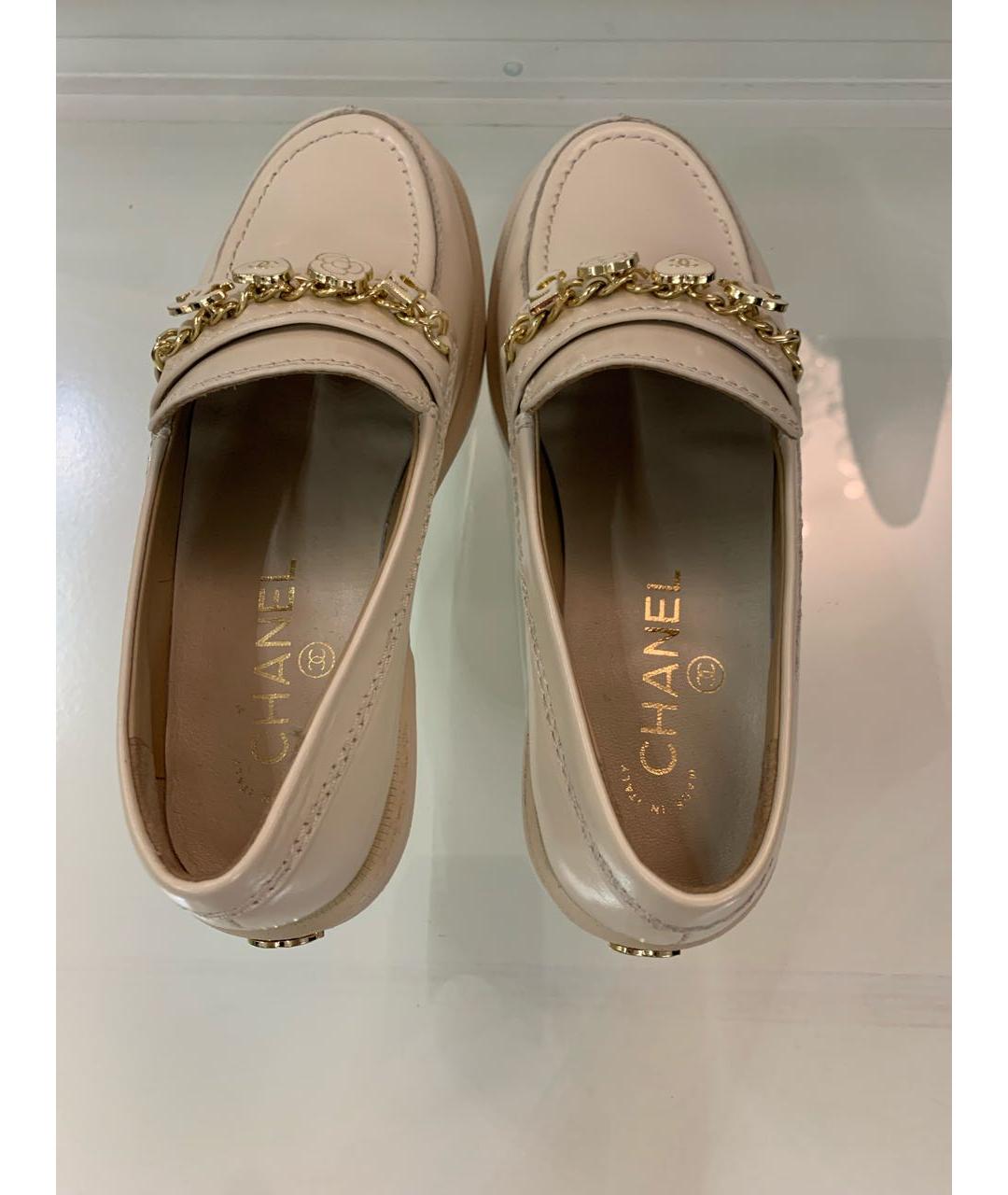 CHANEL Бежевые кожаные лоферы, фото 3