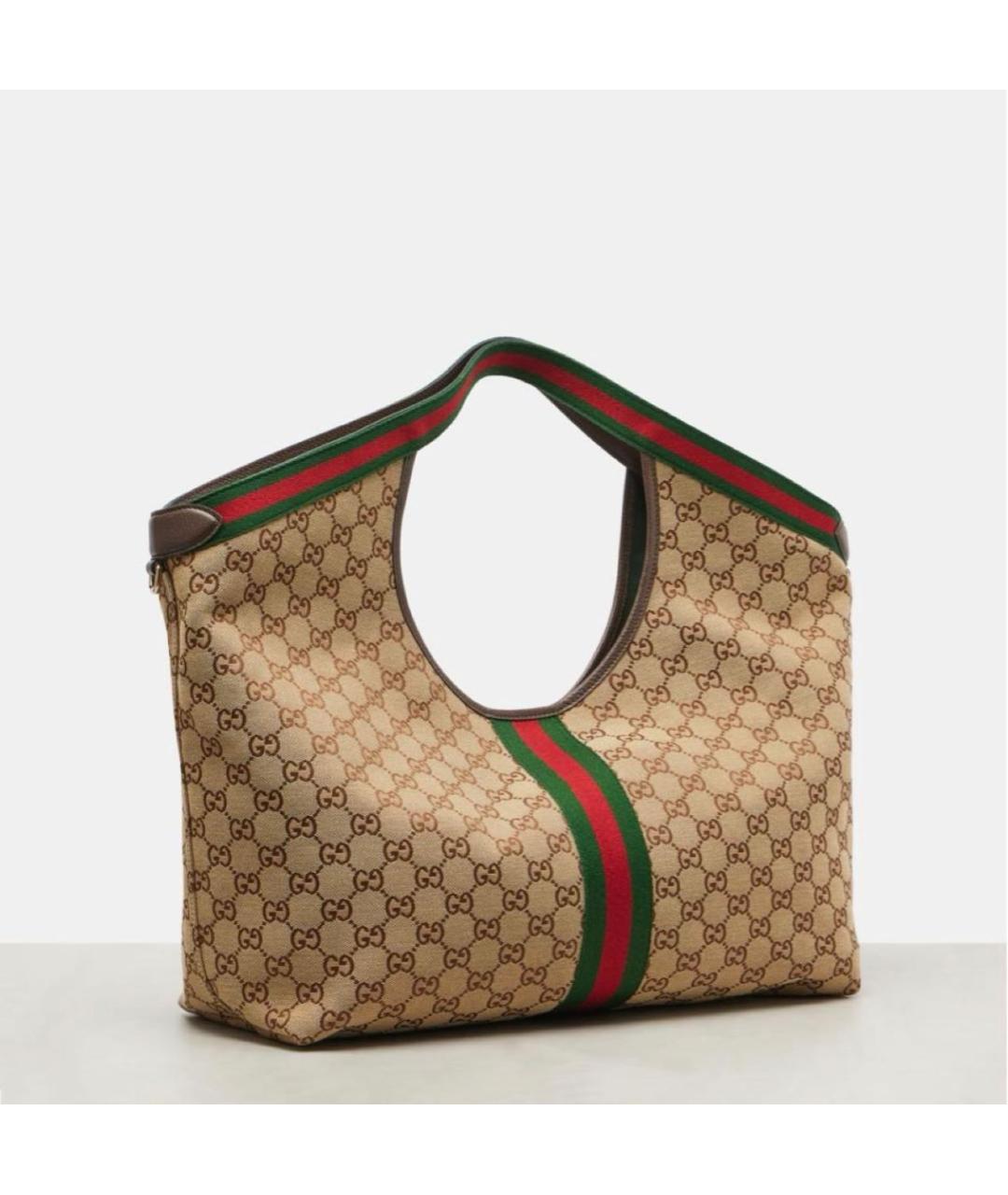 GUCCI Бежевая сумка тоут из канвы, фото 2