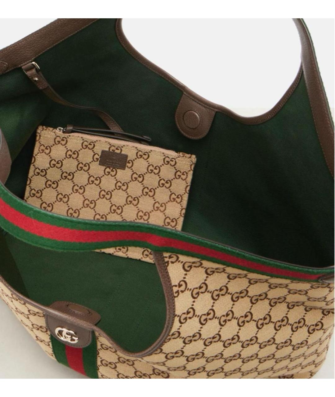 GUCCI Бежевая сумка тоут из канвы, фото 8