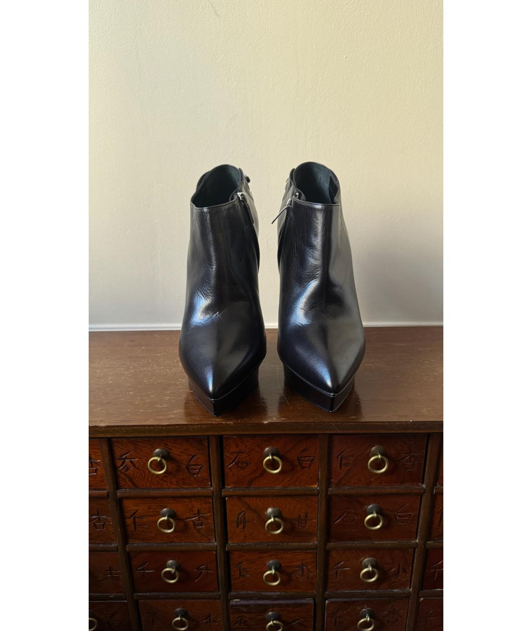 SAINT LAURENT Черные кожаные ботильоны, фото 4