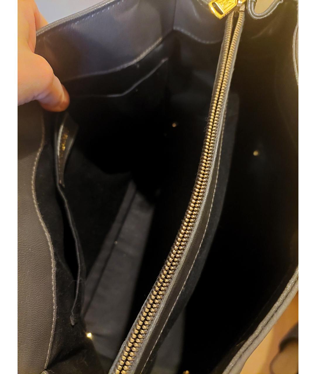SAINT LAURENT Серая кожаная сумка тоут, фото 6