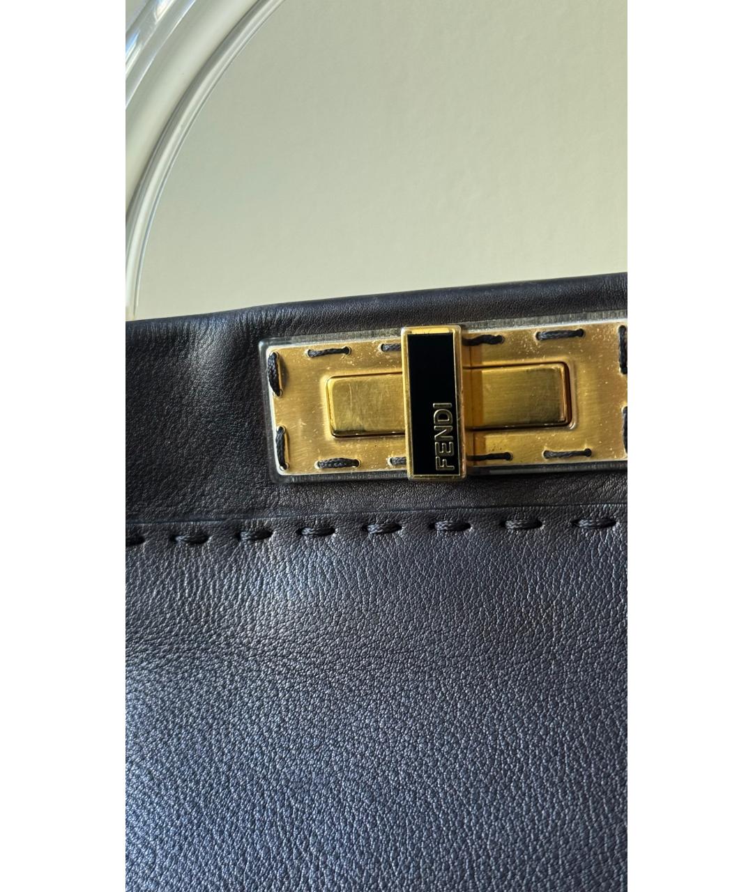 FENDI Коричневая кожаная сумка тоут, фото 2