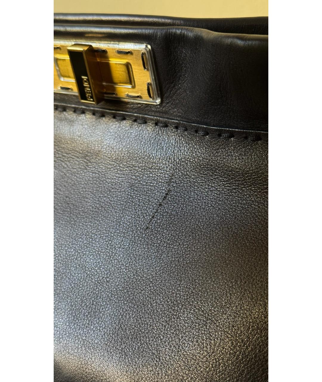FENDI Коричневая кожаная сумка тоут, фото 4