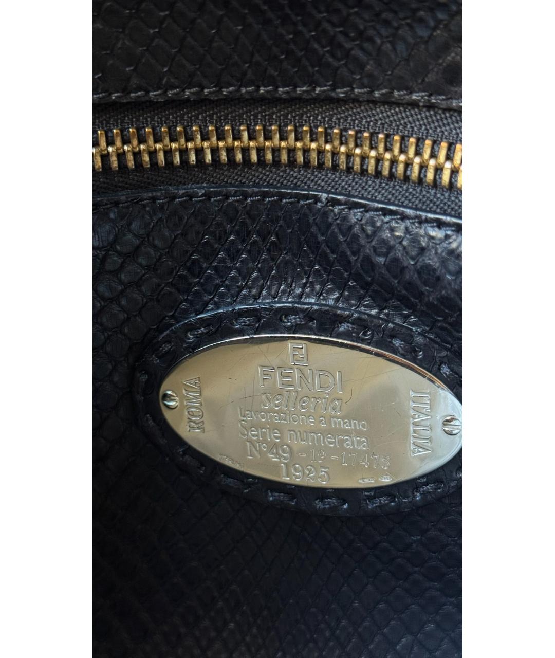 FENDI Коричневая кожаная сумка тоут, фото 5