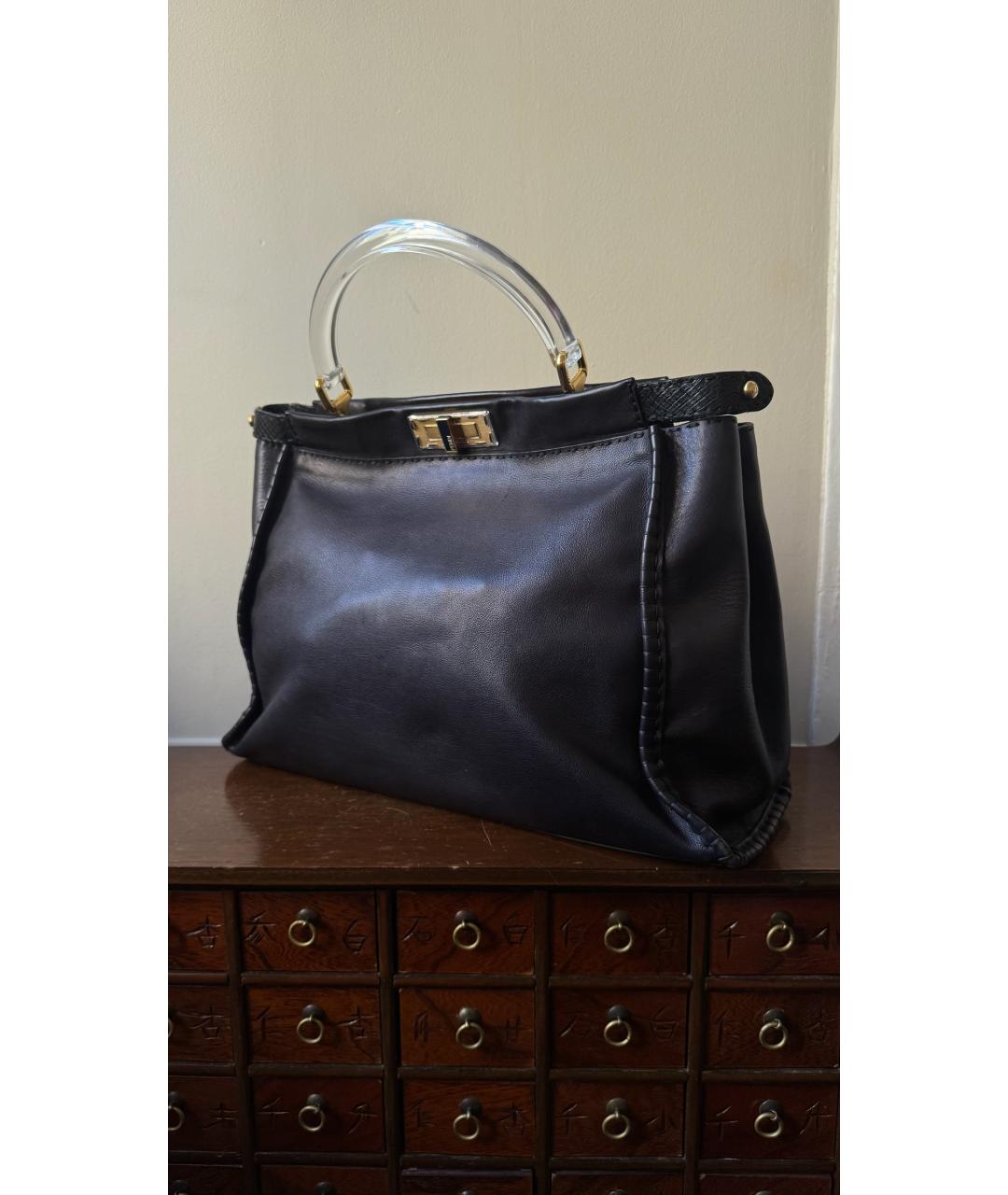FENDI Коричневая кожаная сумка тоут, фото 3