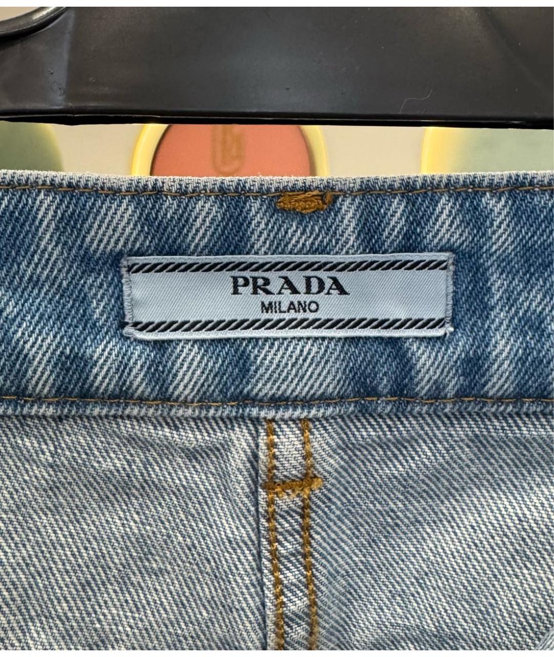 PRADA Голубые прямые джинсы, фото 4
