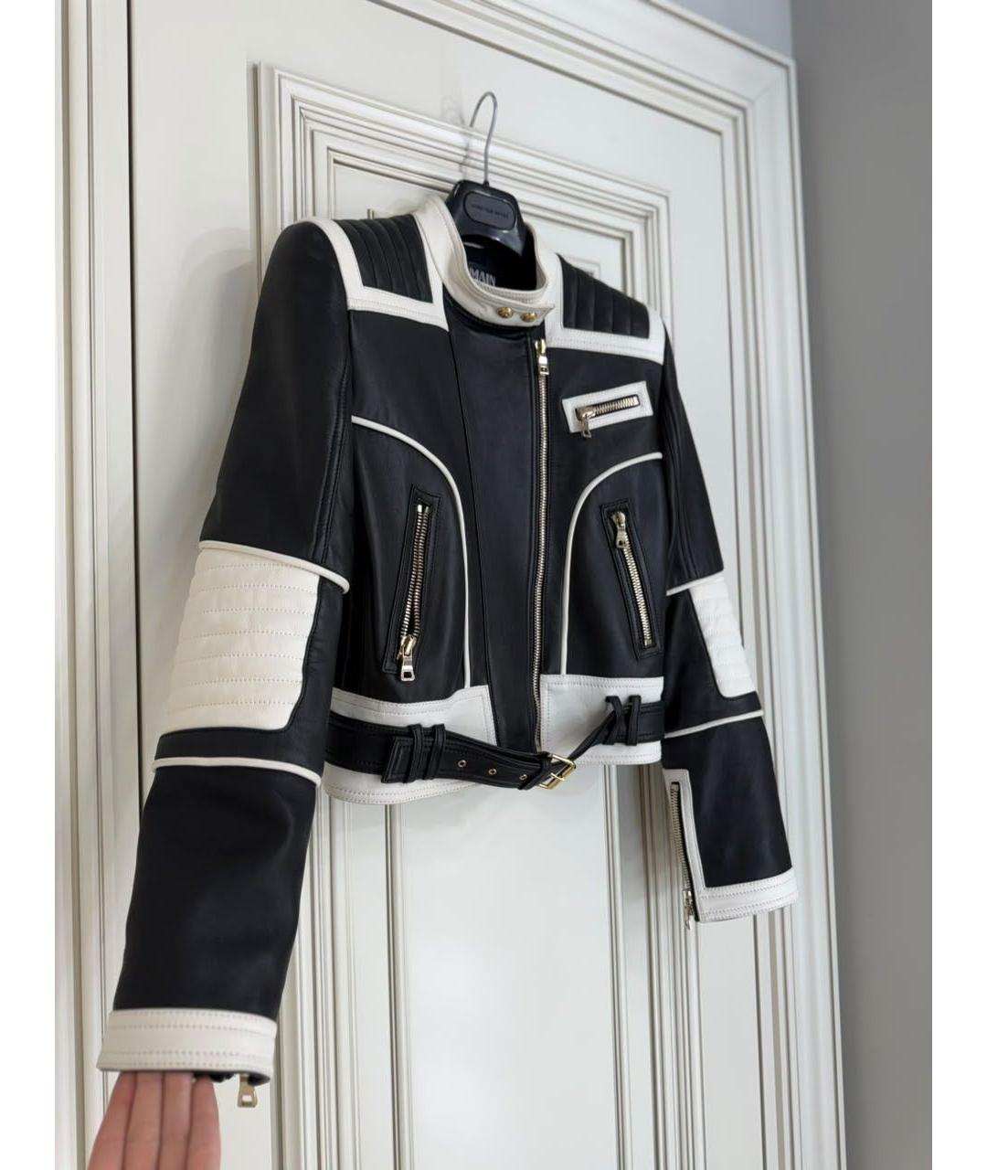 BALMAIN Черная кожаная куртка, фото 3