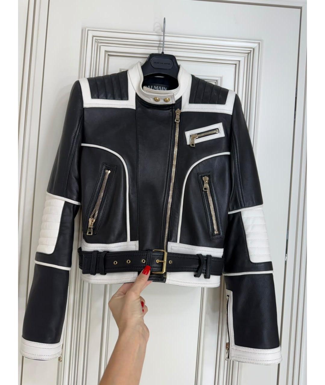 BALMAIN Черная кожаная куртка, фото 2