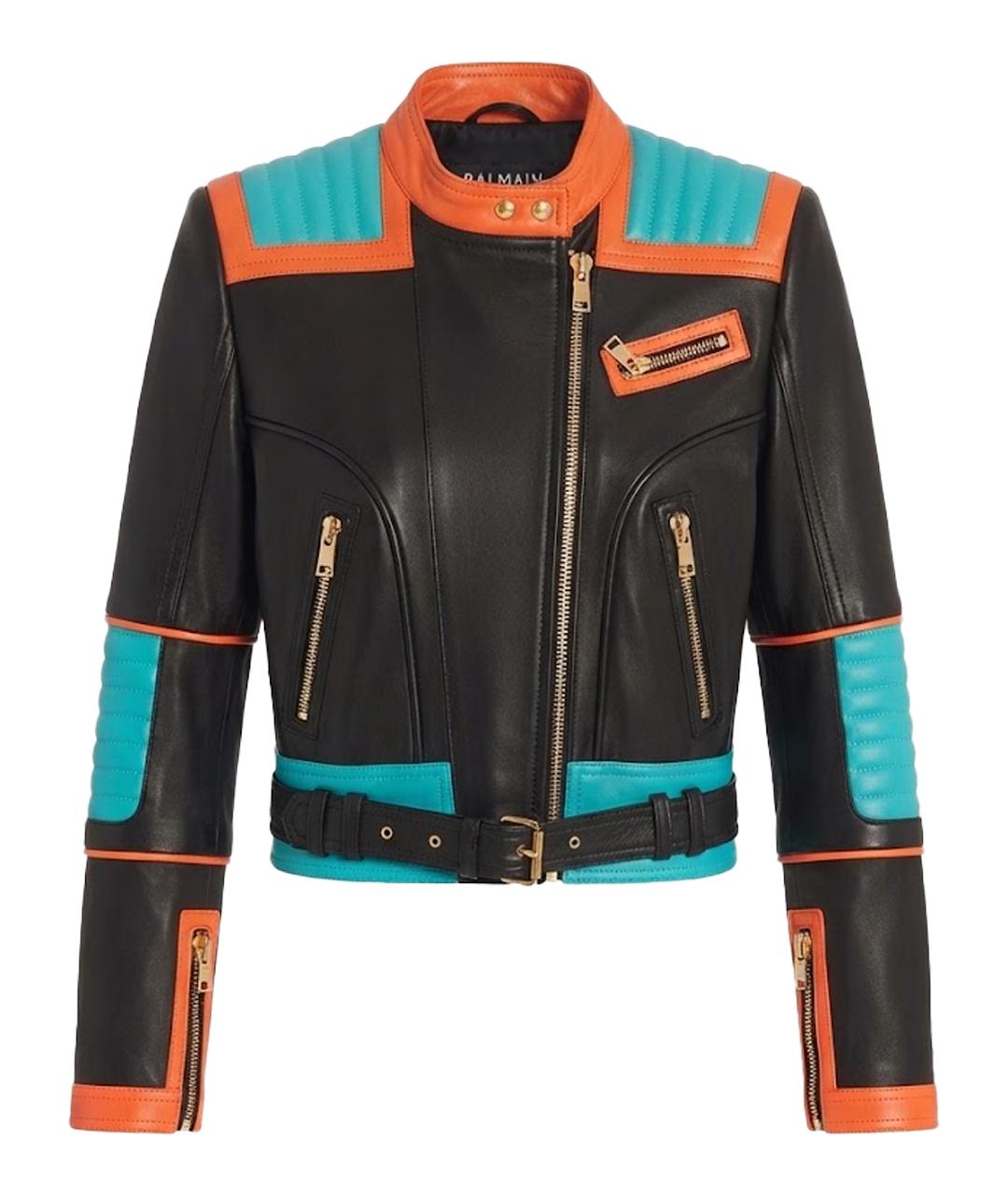 BALMAIN Черная кожаная куртка, фото 1