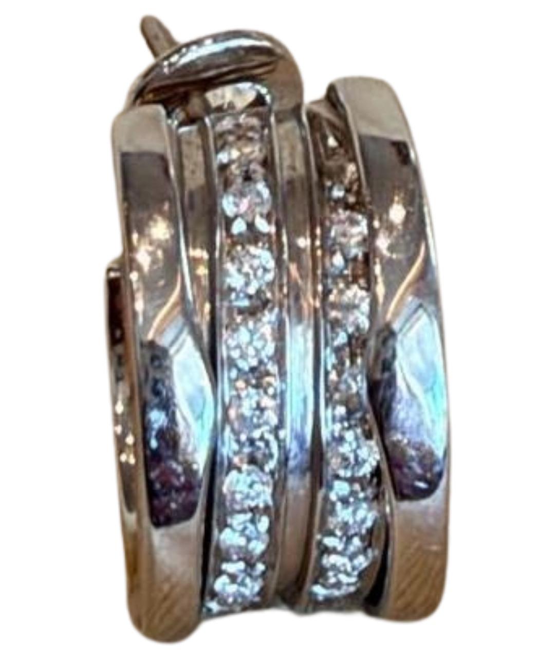 BVLGARI Серебряные серьги из белого золота, фото 1