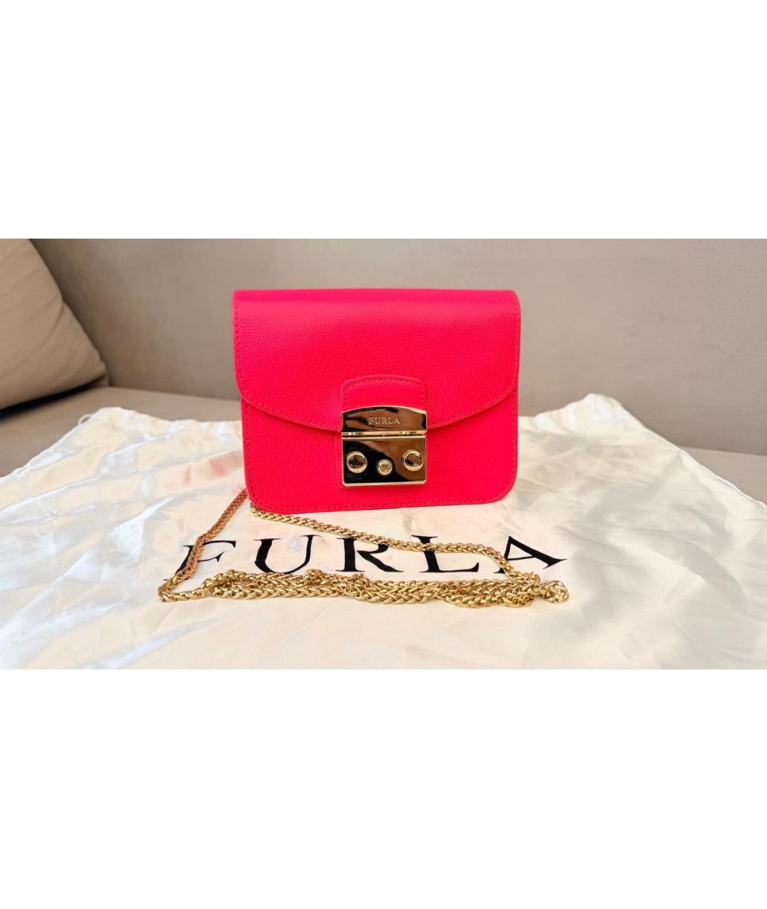 FURLA Красная кожаная сумка через плечо, фото 9