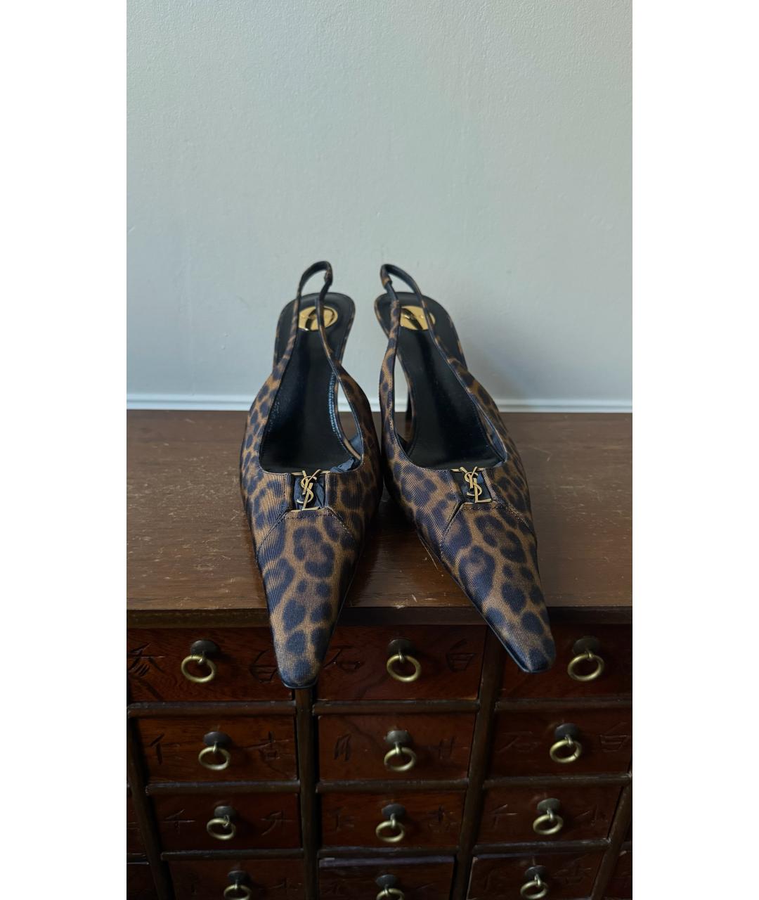 SAINT LAURENT Коричневые туфли, фото 5