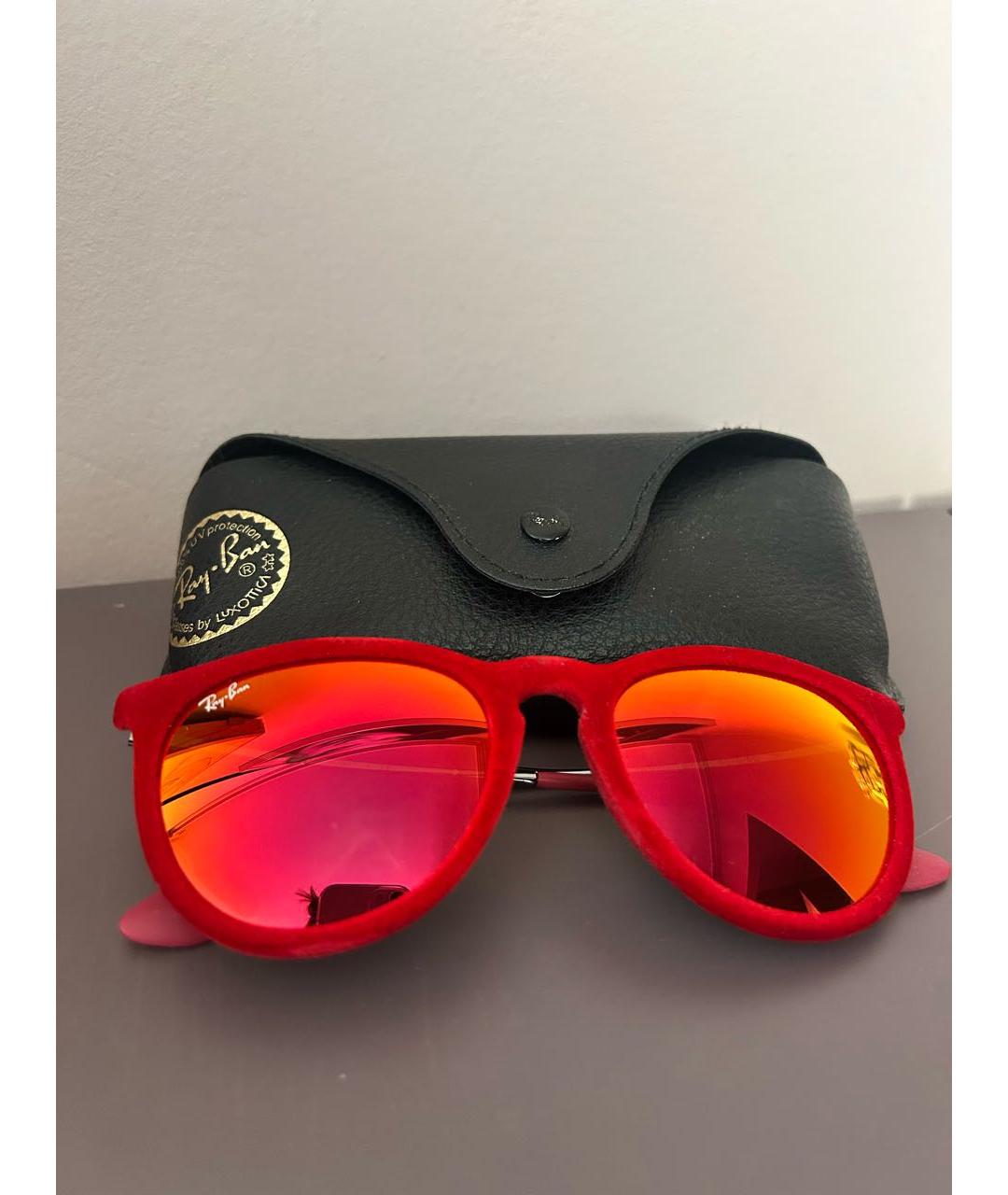 RAY BAN Красные солнцезащитные очки, фото 6