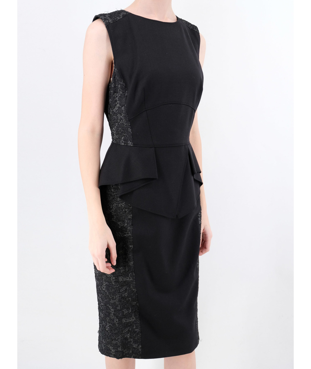 ELIE SAAB Черное шерстяное повседневное платье, фото 2