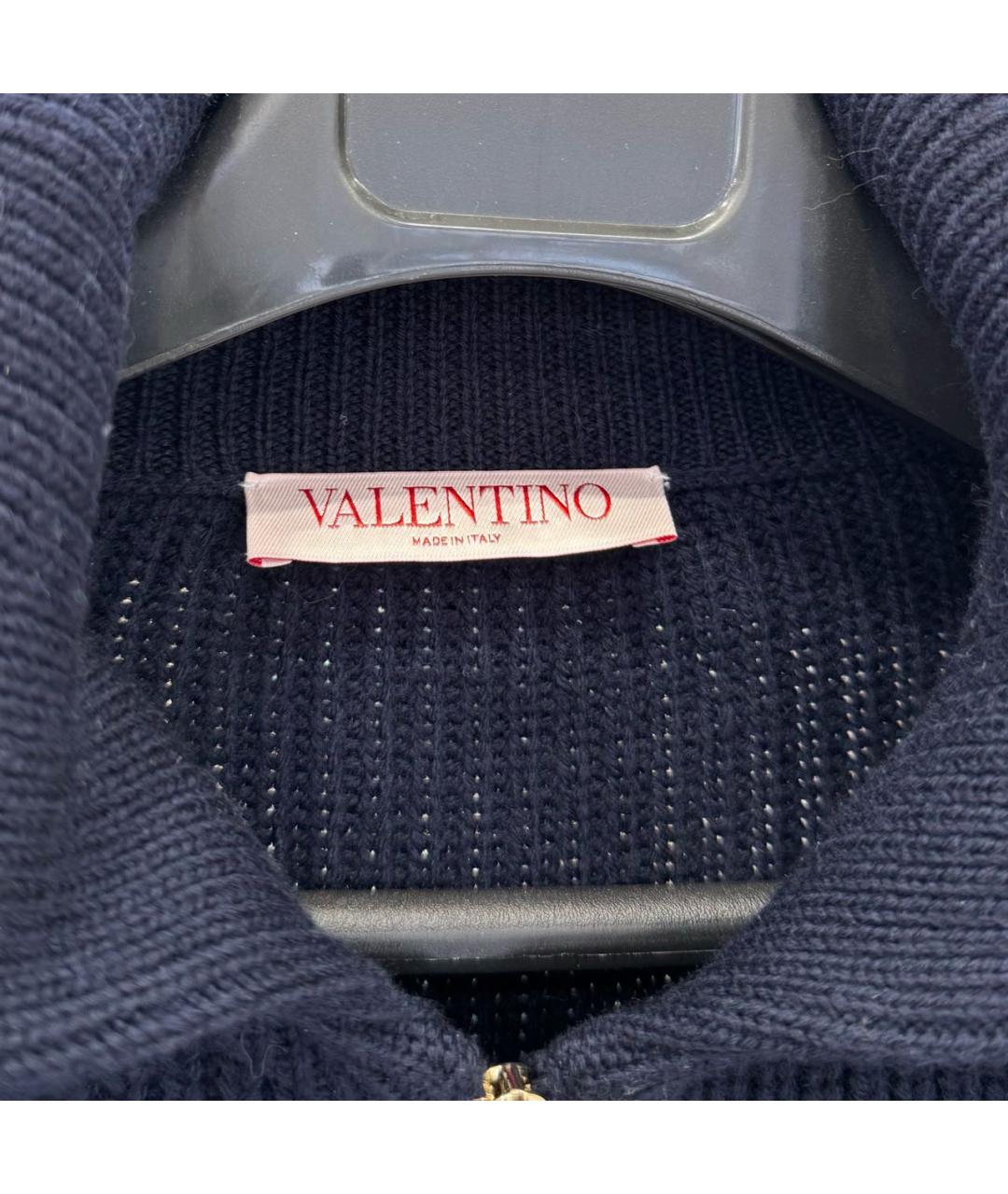 VALENTINO Темно-синий шерстяной джемпер / свитер, фото 2