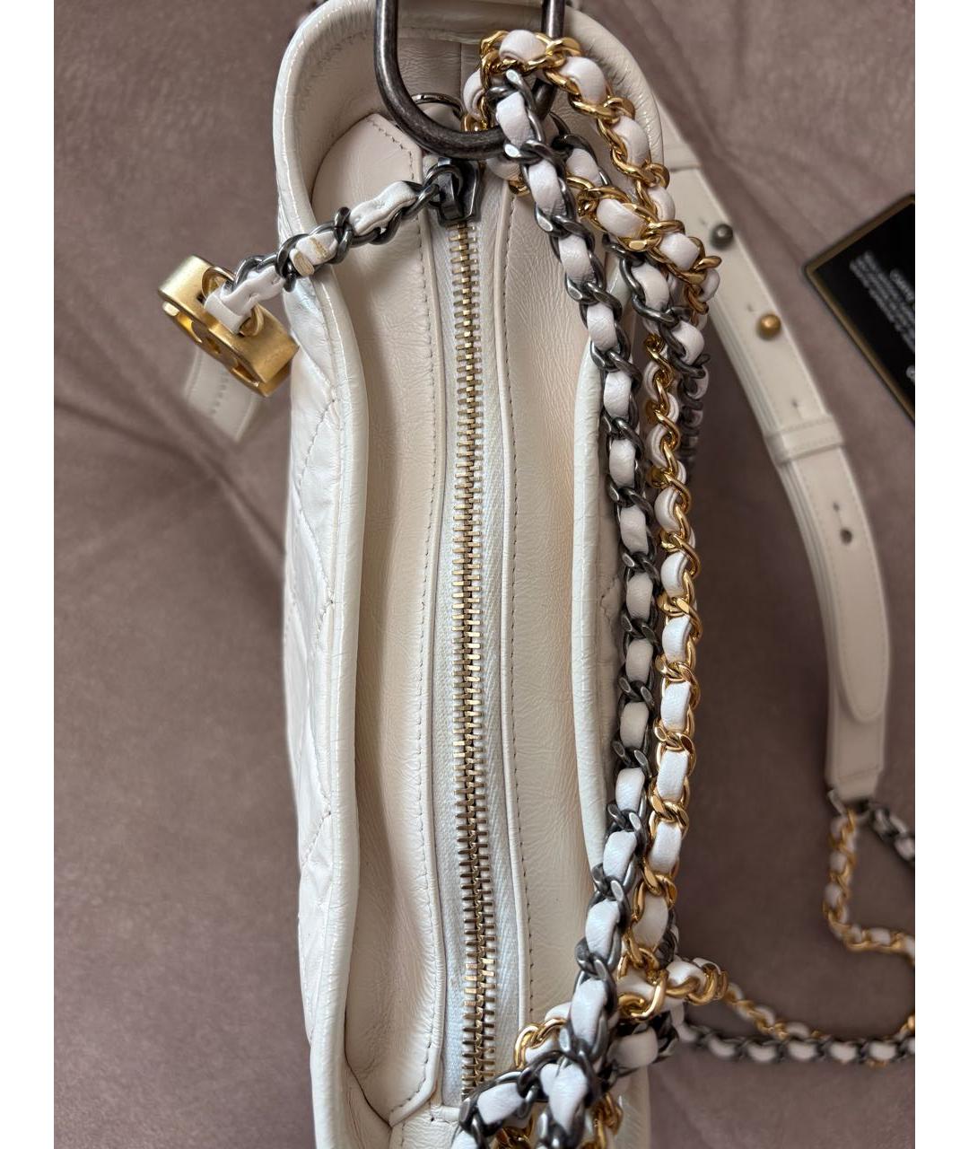CHANEL Бежевая кожаная сумка через плечо, фото 8