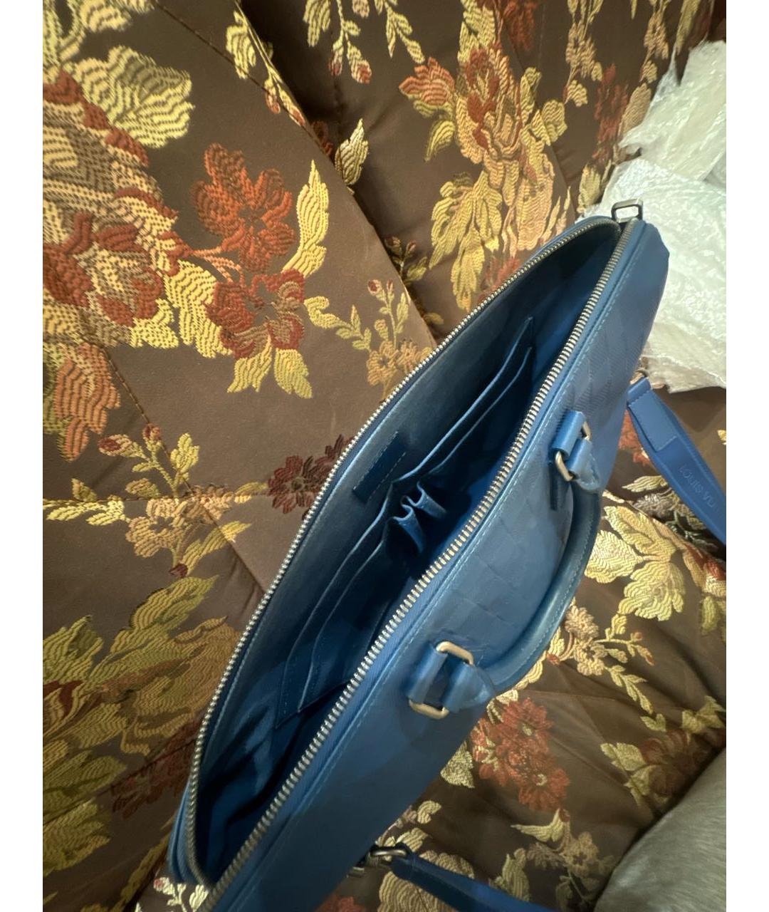 LOUIS VUITTON Синяя кожаная папка для документов, фото 4