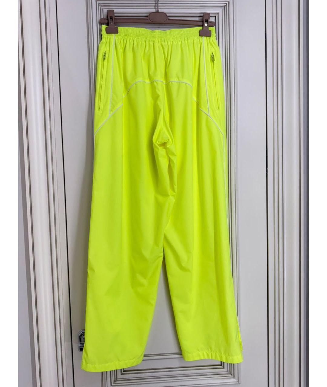 BALENCIAGA Желтые полиэстеровые прямые брюки, фото 4