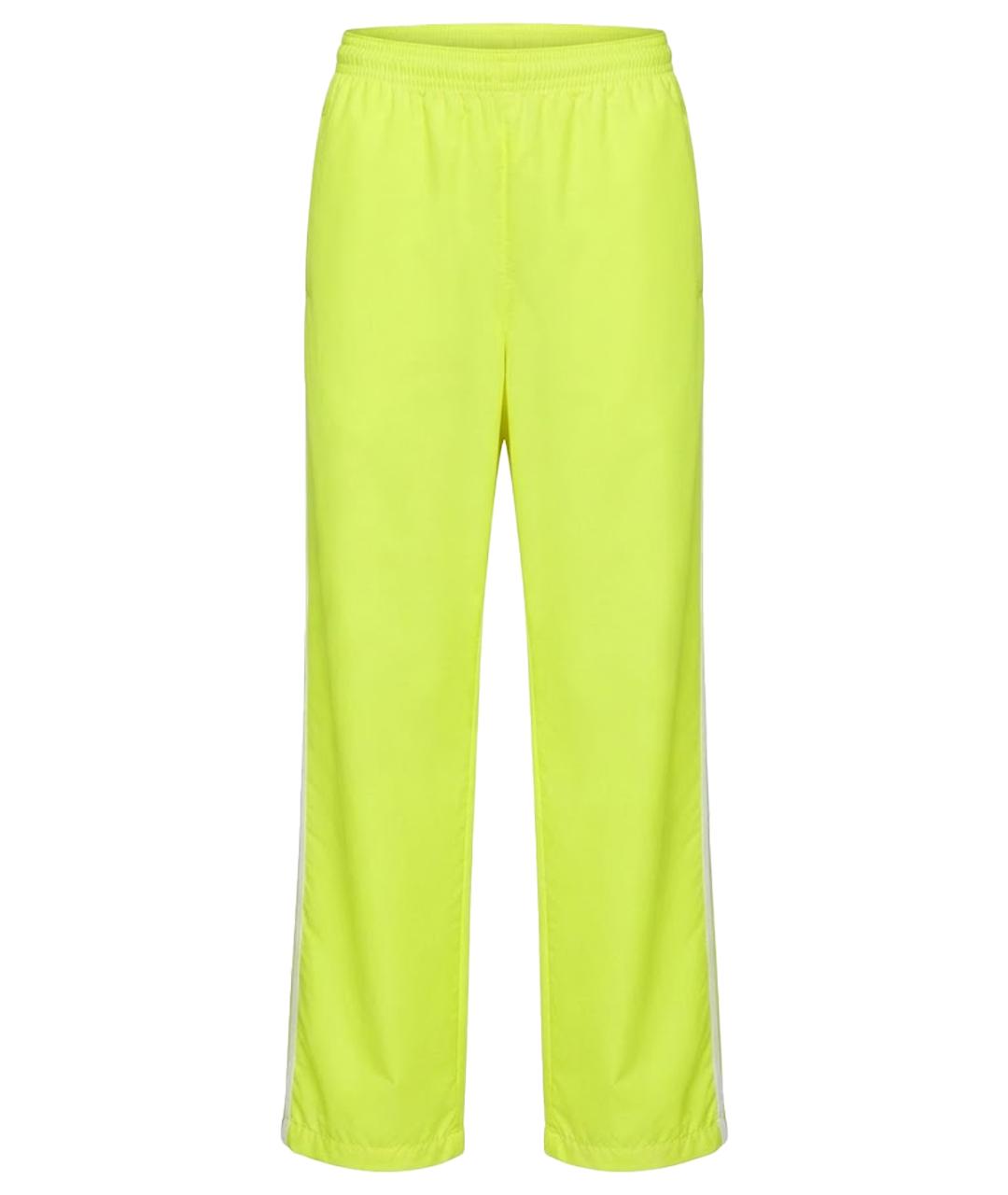 BALENCIAGA Желтые полиэстеровые прямые брюки, фото 1