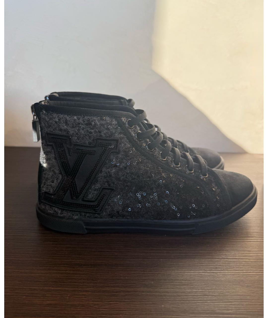 LOUIS VUITTON Антрацитовые кеды, фото 5