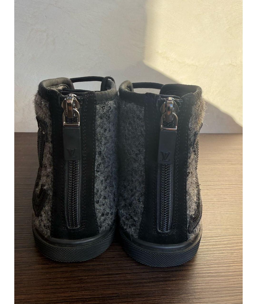 LOUIS VUITTON Антрацитовые кеды, фото 4