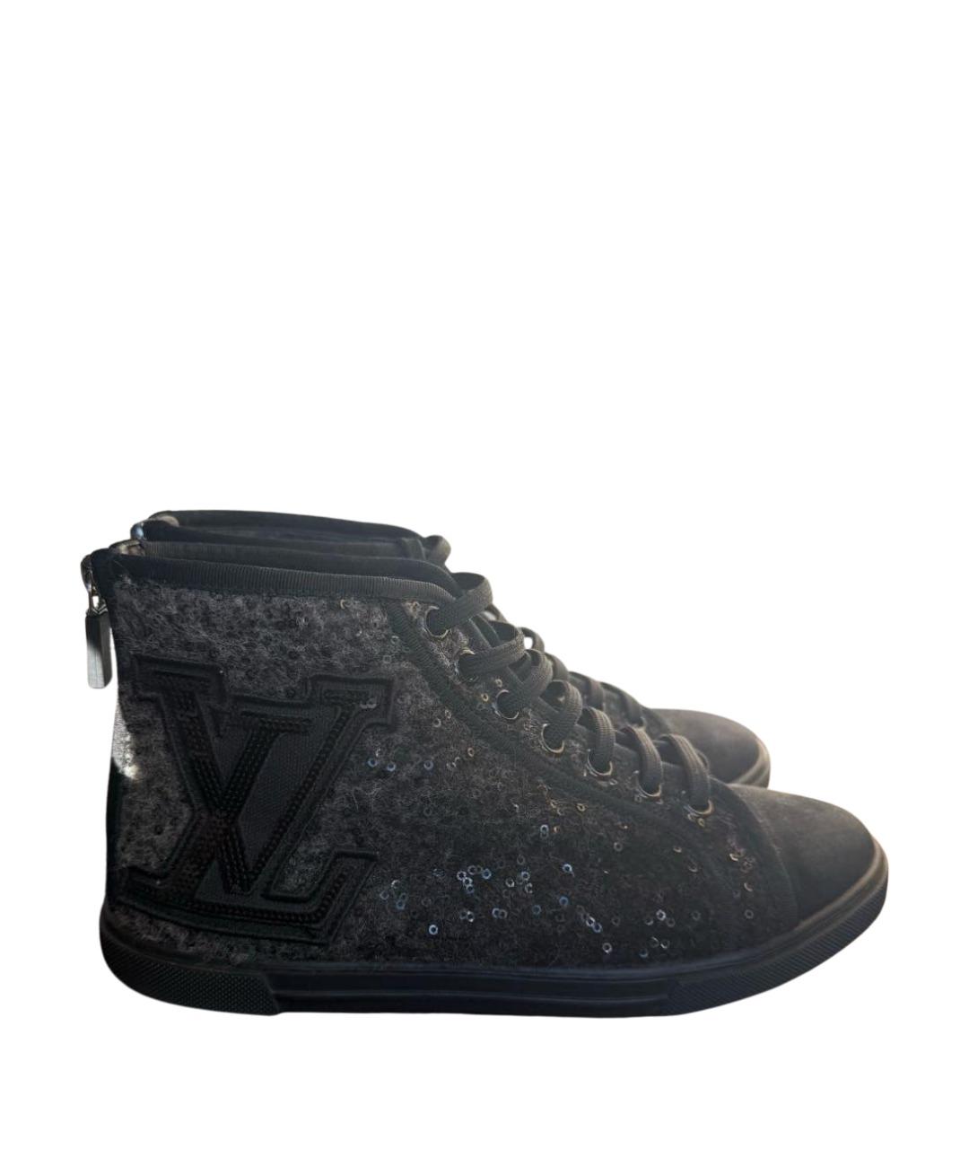 LOUIS VUITTON Антрацитовые кеды, фото 1