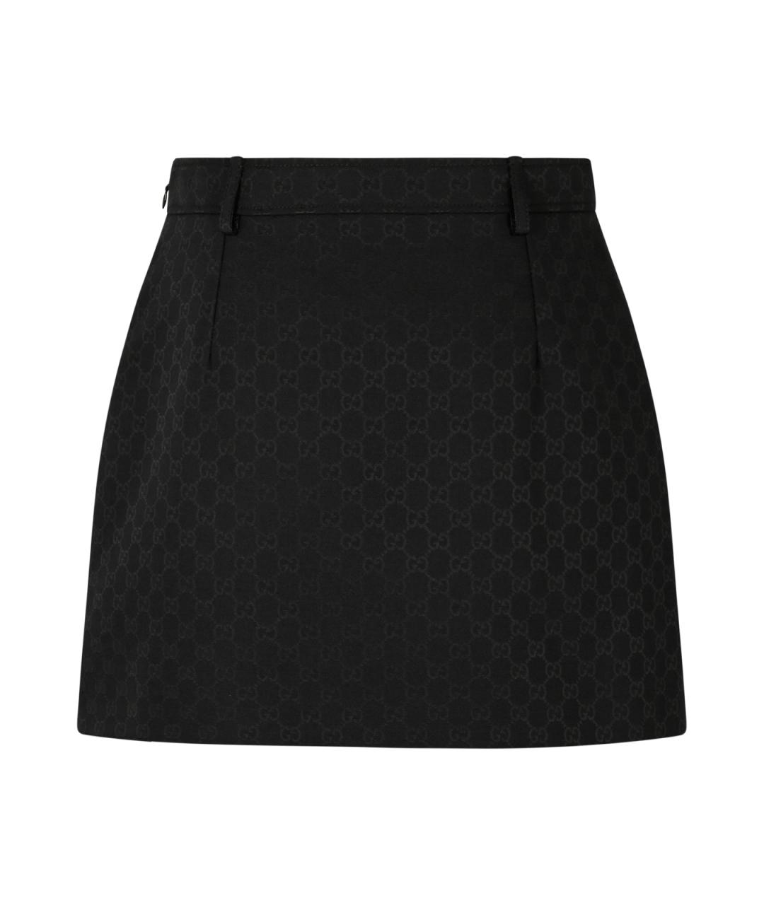 GUCCI Черная полиэстеровая юбка мини, фото 2