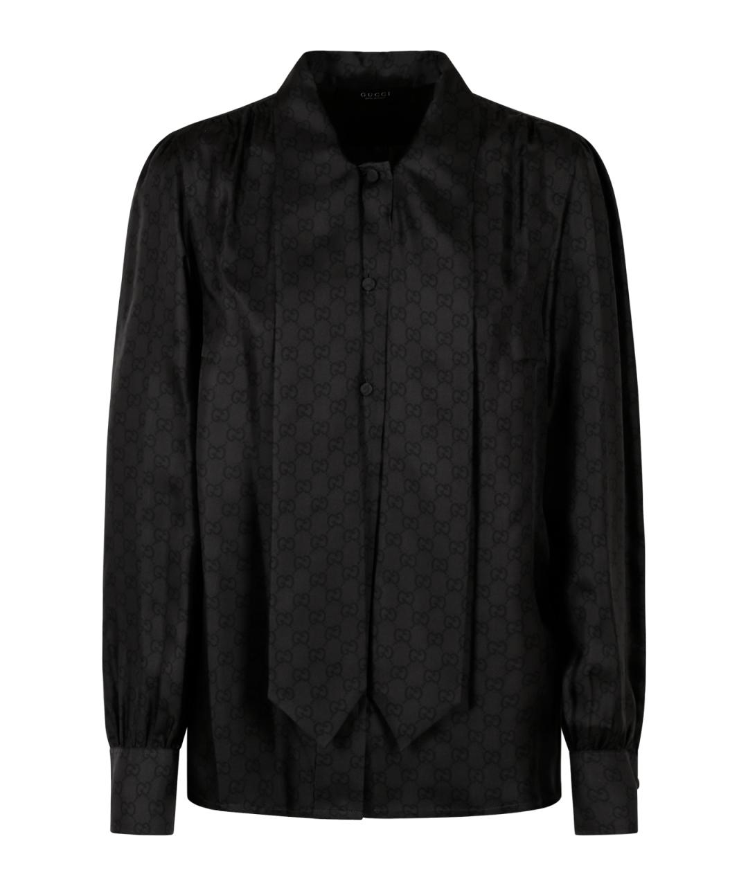 GUCCI Черная шелковая рубашка, фото 1