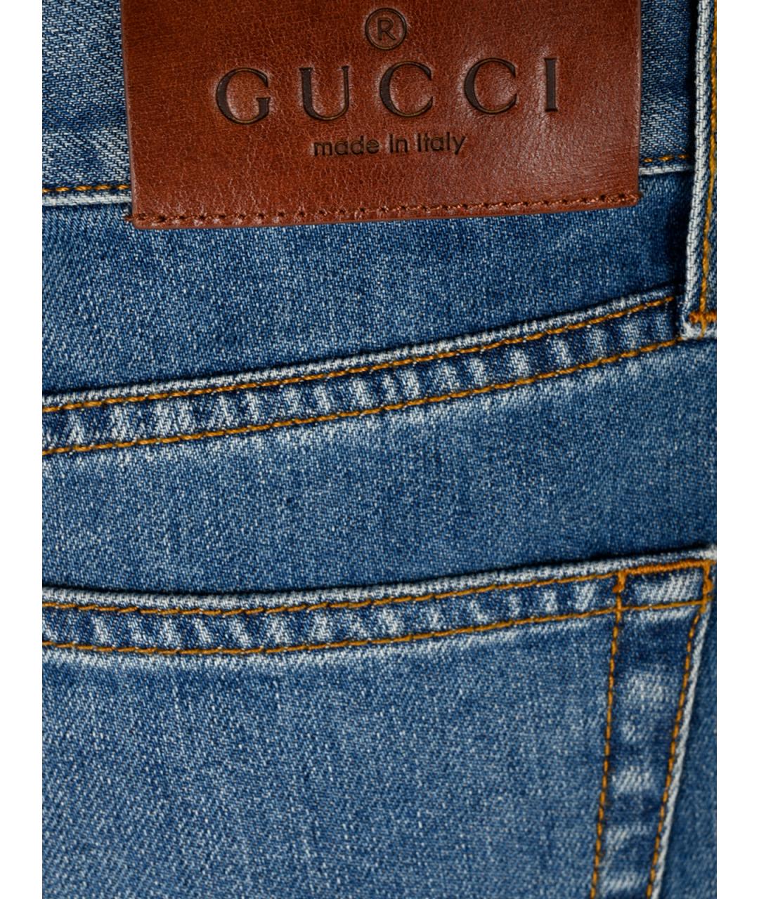 GUCCI Синие хлопковые джинсы клеш, фото 3